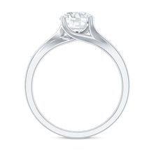 Load image into Gallery viewer, Certified Solitaire Moissanite Bypass Engagement Ring
