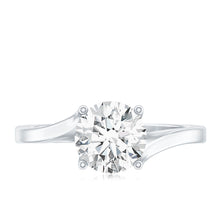 Load image into Gallery viewer, Certified Solitaire Moissanite Bypass Engagement Ring