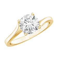 Load image into Gallery viewer, Certified Solitaire Moissanite Bypass Engagement Ring
