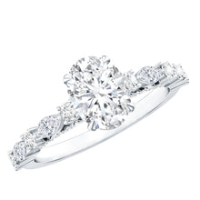 Load image into Gallery viewer, Oval Moissanite Solitaire Engagement Ring in Claw Setting