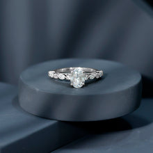 Load image into Gallery viewer, Oval Moissanite Solitaire Engagement Ring in Claw Setting
