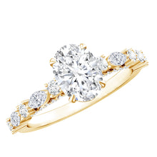 Load image into Gallery viewer, Oval Moissanite Solitaire Engagement Ring in Claw Setting