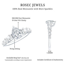 Load image into Gallery viewer, Perfect Pear Engagement Ring with Moissanite