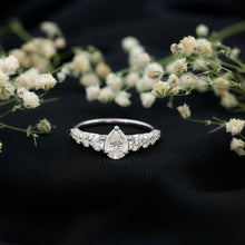 Load image into Gallery viewer, Perfect Pear Engagement Ring with Moissanite