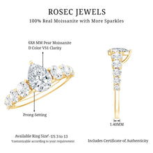 Load image into Gallery viewer, Perfect Pear Engagement Ring with Moissanite