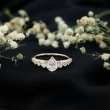 Load image into Gallery viewer, Perfect Pear Engagement Ring with Moissanite