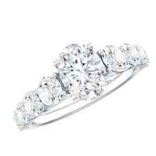Load image into Gallery viewer, 1.2 Carat Oval Cut Moissanite Side Stone Engagement Ring