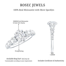 Load image into Gallery viewer, 1.2 Carat Oval Cut Moissanite Side Stone Engagement Ring