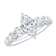 Load image into Gallery viewer, Marquise Moissanite Engagement Ring With Side Stones