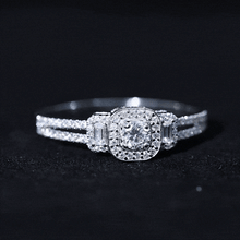 Load image into Gallery viewer, Certified Moissanite Vintage Inspired Engagement Ring