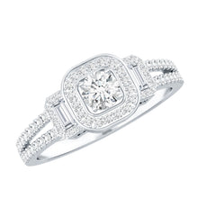 Load image into Gallery viewer, Certified Moissanite Vintage Inspired Engagement Ring