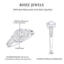 Load image into Gallery viewer, Certified Moissanite Vintage Inspired Engagement Ring