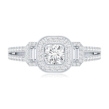 Load image into Gallery viewer, Certified Moissanite Vintage Inspired Engagement Ring