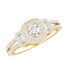 Load image into Gallery viewer, Certified Moissanite Vintage Inspired Engagement Ring