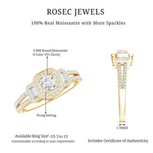 Load image into Gallery viewer, Certified Moissanite Vintage Inspired Engagement Ring