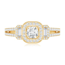 Load image into Gallery viewer, Certified Moissanite Vintage Inspired Engagement Ring