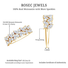 Load image into Gallery viewer, Certified Moissanite Cluster Eternity Band