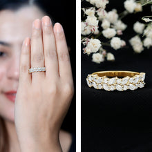 Load image into Gallery viewer, Certified Moissanite Cluster Eternity Band