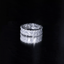 Load image into Gallery viewer, Baguette and Round Moissanite Braided Wedding Band