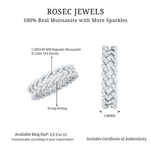 Load image into Gallery viewer, Baguette and Round Moissanite Braided Wedding Band