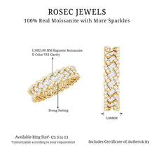 Load image into Gallery viewer, Baguette and Round Moissanite Braided Wedding Band