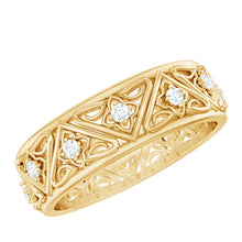 Load image into Gallery viewer, Vintage Style Diamond Wedding Band Ring