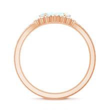 Load image into Gallery viewer, Natural Ethiopian Rainbow Opal Diamond East West Engagement Ring Wedding Band Set
