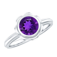 Load image into Gallery viewer, 1 Carat Amethyst Engagement Ring in Bezel Setting
