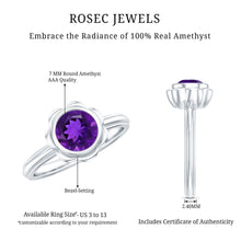 Load image into Gallery viewer, 1 Carat Amethyst Engagement Ring in Bezel Setting