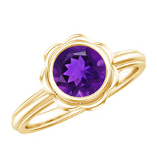 Load image into Gallery viewer, 1 Carat Amethyst Engagement Ring in Bezel Setting