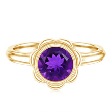 Load image into Gallery viewer, 1 Carat Amethyst Engagement Ring in Bezel Setting