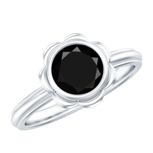 Load image into Gallery viewer, 1.2 Carat Black Onyx Bezel Set Engagement Ring