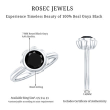 Load image into Gallery viewer, 1.2 Carat Black Onyx Bezel Set Engagement Ring