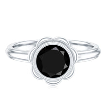 Load image into Gallery viewer, 1.2 Carat Black Onyx Bezel Set Engagement Ring