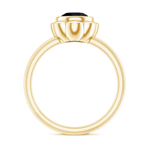 1.2 Carat Black Onyx Bezel Set Engagement Ring