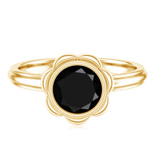 Load image into Gallery viewer, 1.2 Carat Black Onyx Bezel Set Engagement Ring