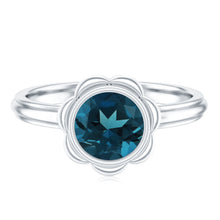 Load image into Gallery viewer, Genuine 1.35 Carat London Blue Topaz Solitaire Engagement Ring