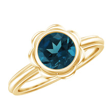 Load image into Gallery viewer, Genuine 1.35 Carat London Blue Topaz Solitaire Engagement Ring
