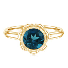 Load image into Gallery viewer, Genuine 1.35 Carat London Blue Topaz Solitaire Engagement Ring