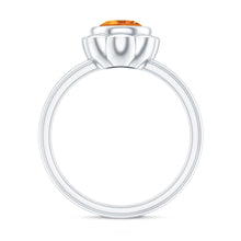 Load image into Gallery viewer, 1 Carat Citrine Solitaire Engagement Ring in Bezel Setting