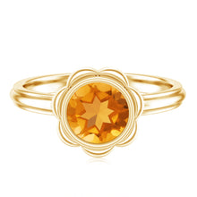 Load image into Gallery viewer, 1 Carat Citrine Solitaire Engagement Ring in Bezel Setting