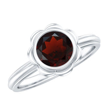 Load image into Gallery viewer, 1.7 Carat Round Cut Garnet Flower Engagement Ring for Women