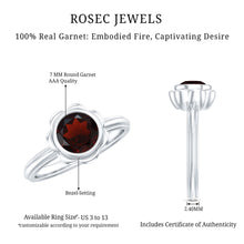 Load image into Gallery viewer, 1.7 Carat Round Cut Garnet Flower Engagement Ring for Women