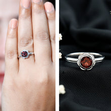Load image into Gallery viewer, 1.7 Carat Round Cut Garnet Flower Engagement Ring for Women