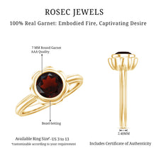 Load image into Gallery viewer, 1.7 Carat Round Cut Garnet Flower Engagement Ring for Women