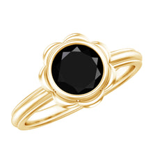 Load image into Gallery viewer, 1.5 Carat Lab Grown Black Diamond Flower Engagement Ring
