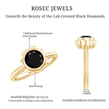 Load image into Gallery viewer, 1.5 Carat Lab Grown Black Diamond Flower Engagement Ring