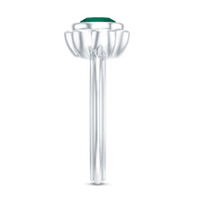 Load image into Gallery viewer, Bezel Set Lab Created Emerald Solitaire Engagement Ring