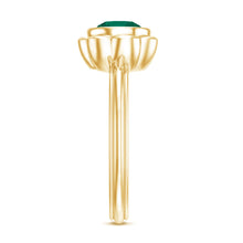 Load image into Gallery viewer, Bezel Set Lab Created Emerald Solitaire Engagement Ring