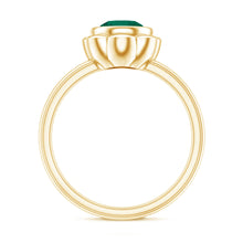 Load image into Gallery viewer, Bezel Set Lab Created Emerald Solitaire Engagement Ring